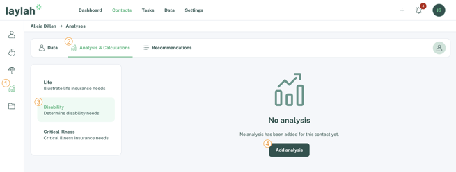 Créer une analyse invalidité - EN