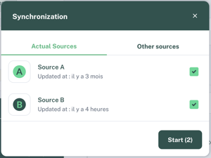 Sélectionner les sources - EN